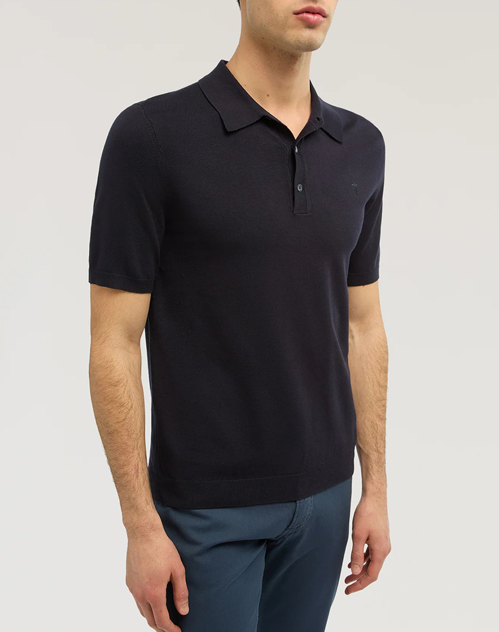 TRUSSARDI POLO SWEATER - VISCOSE YARN