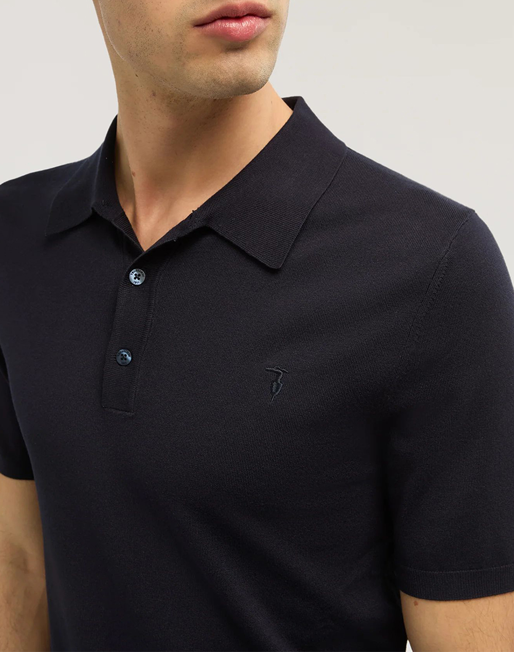 TRUSSARDI POLO SWEATER - VISCOSE YARN
