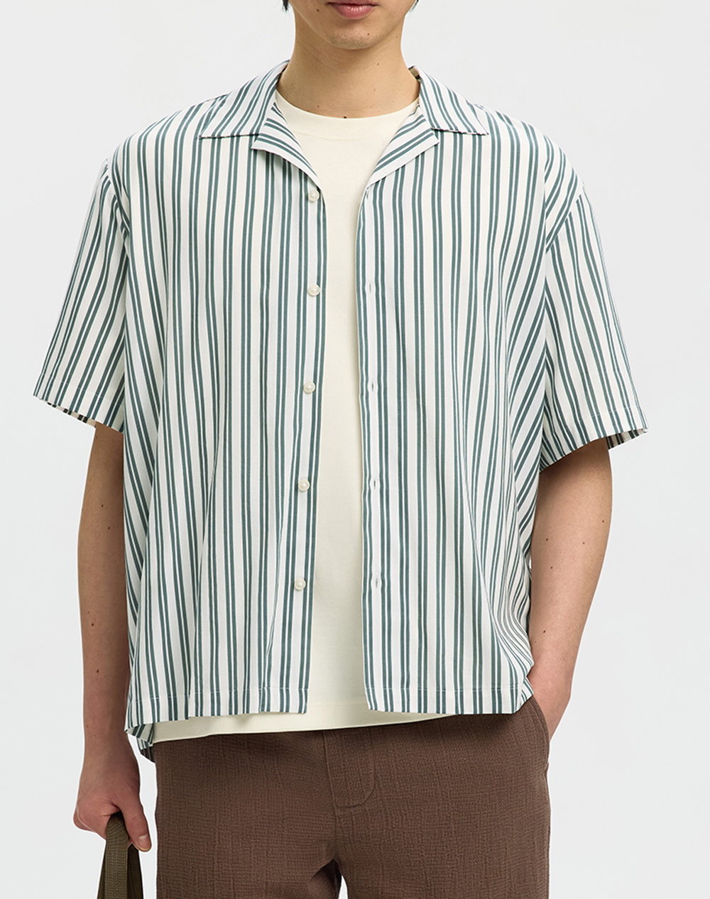 SELECTED SLMCASPER-AIR RLX MIX SS SHIRT
