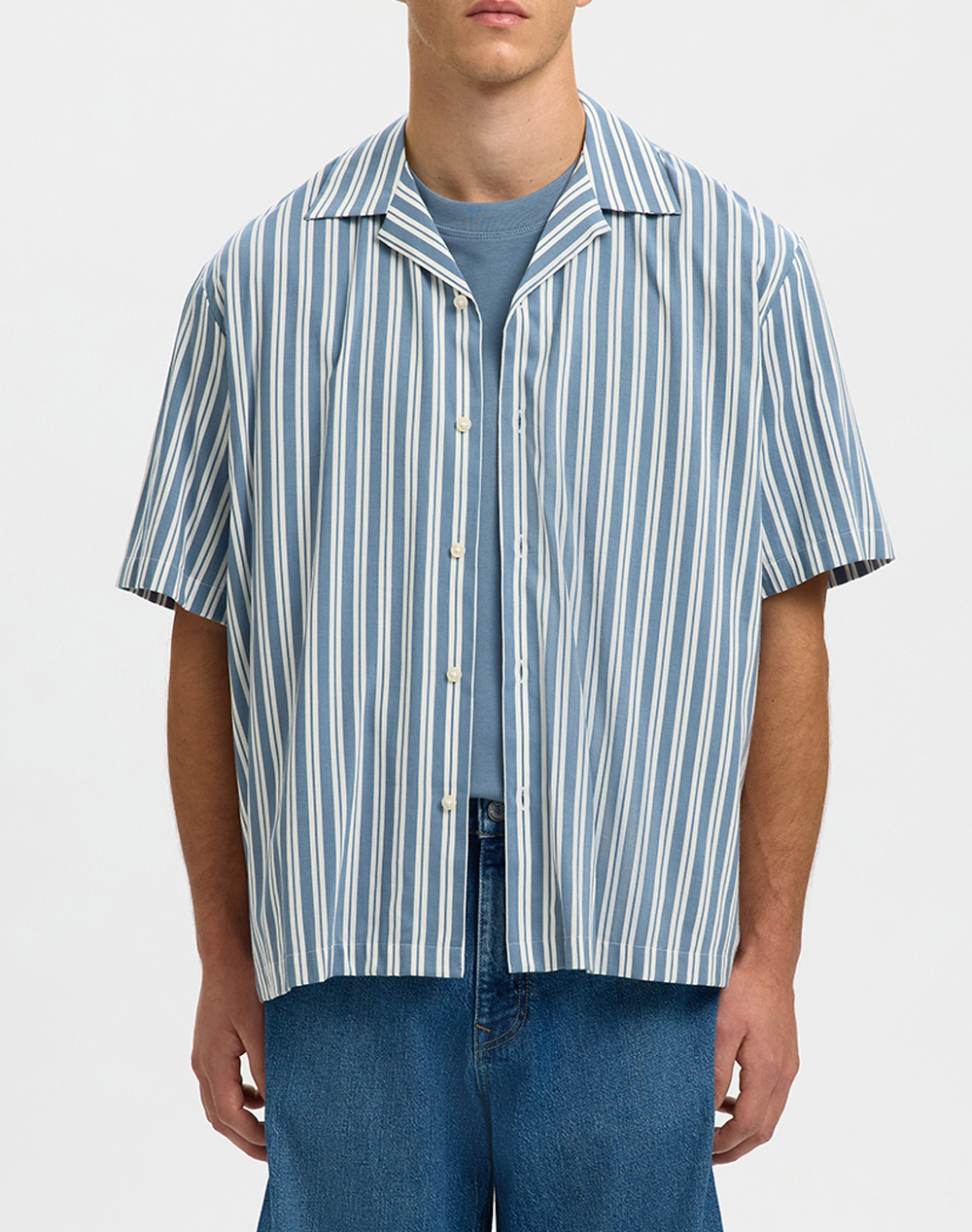 SELECTED SLMCASPER-AIR RLX MIX SS SHIRT