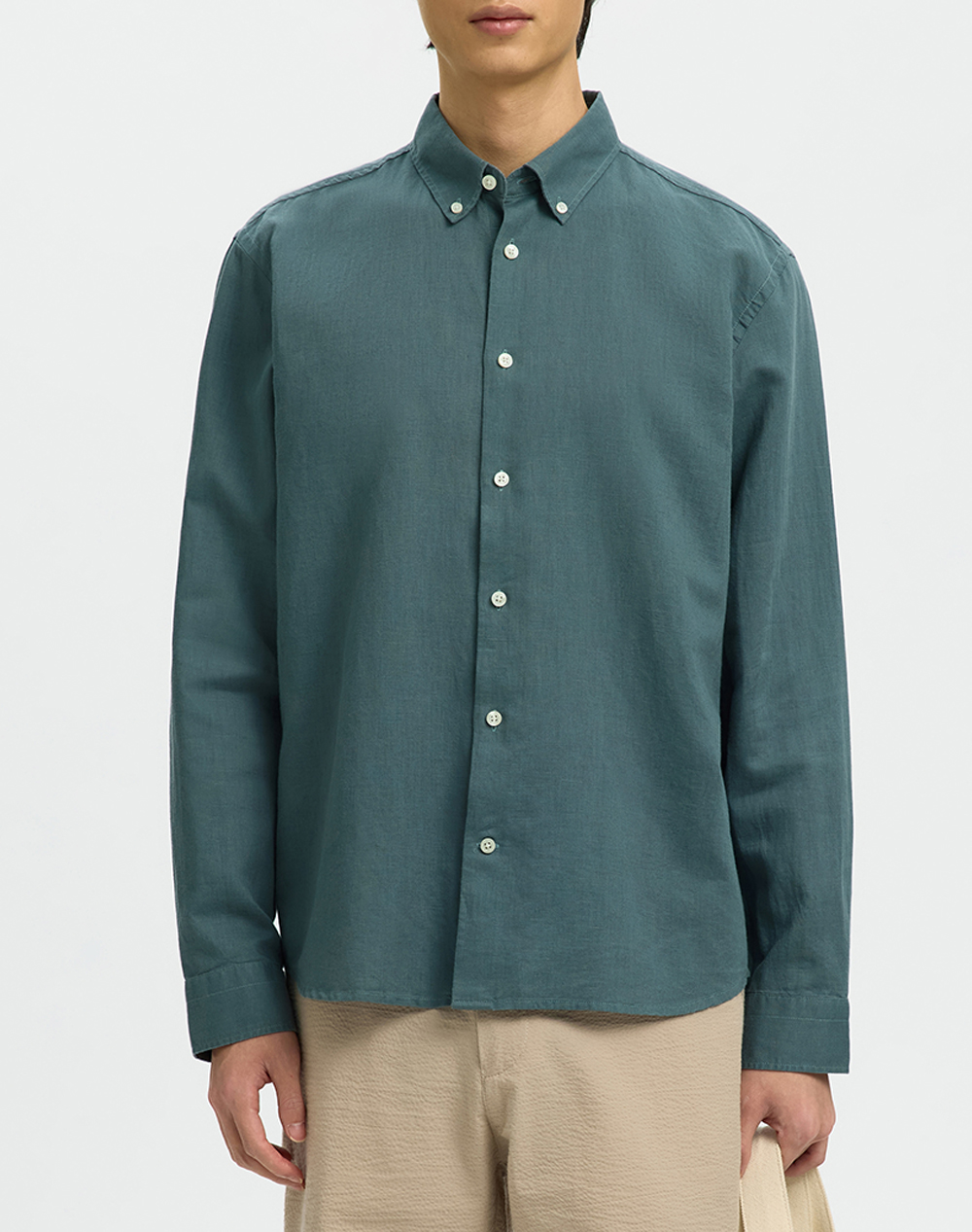 SELECTED SLHREGCLAY LINEN BLEND BD LS SHIRT