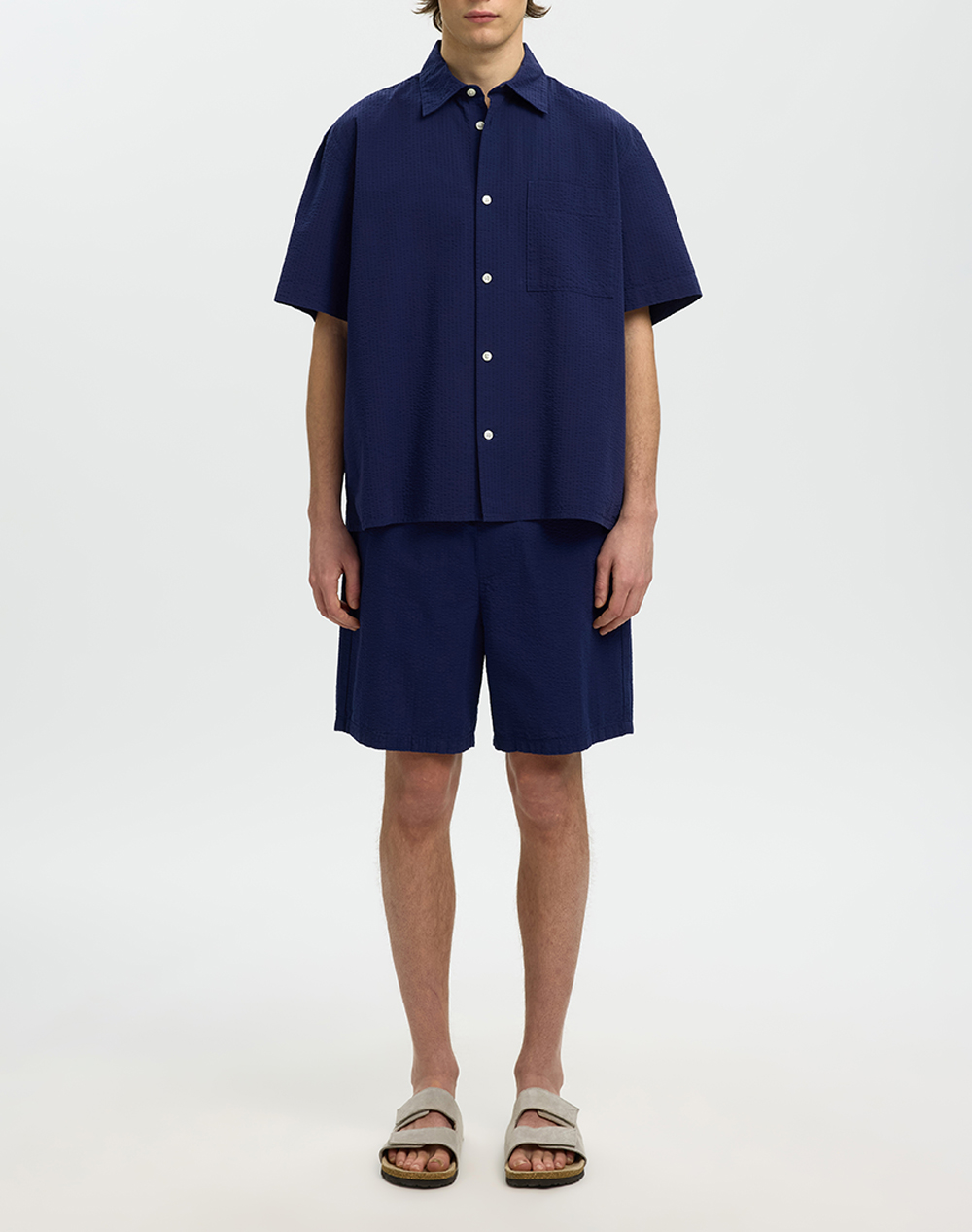 SELECTED SLHRLXSTUART SEERSUCKER SS SHIRT