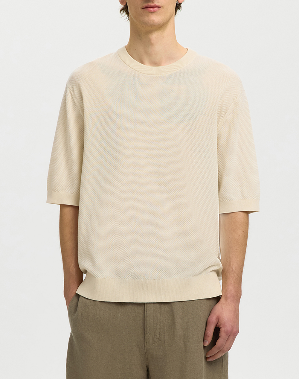 SELECTED SLHTORINO SS RELAXED STRUCTURE CREW NECK