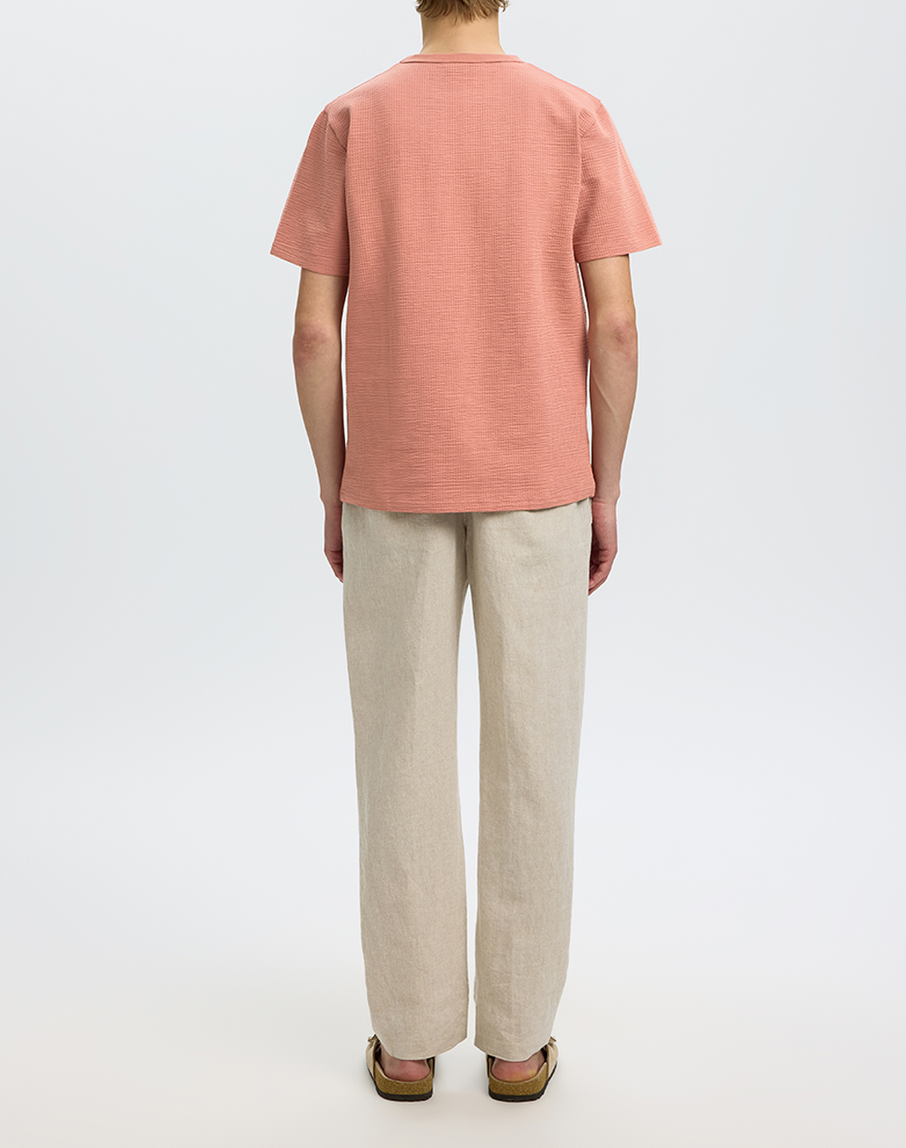 SELECTED SLMSANDER SEERSUCKER SS O-NECK TEE