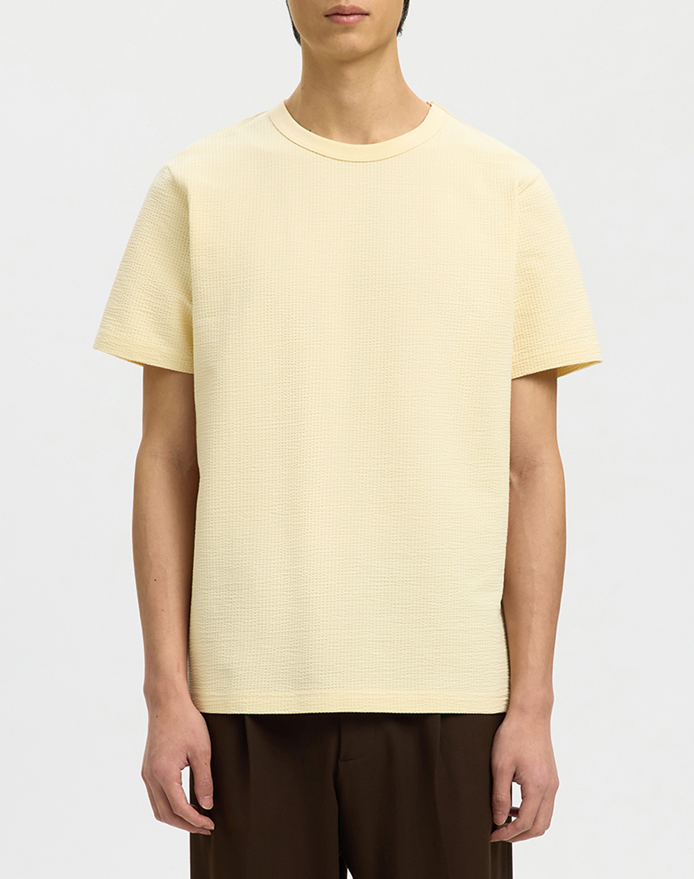 SELECTED SLMSANDER SEERSUCKER SS O-NECK TEE