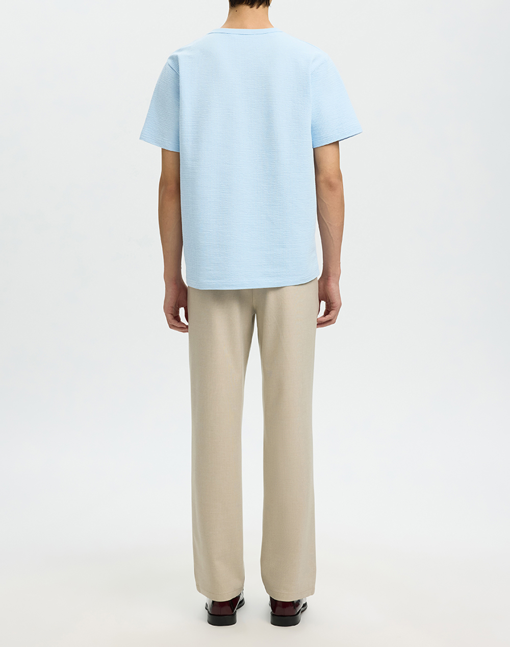 SELECTED SLMSANDER SEERSUCKER SS O-NECK TEE