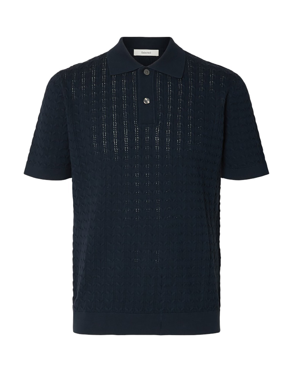 SELECTED SLHMATTIS SS KNIT NEW CABLE POLO