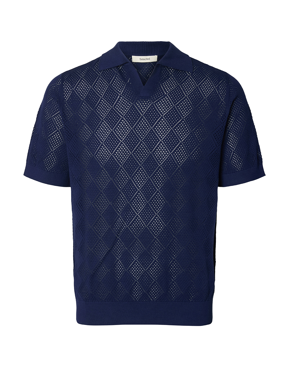 SELECTED SLHARCO SS KNIT STRUCTURE OPEN POLO