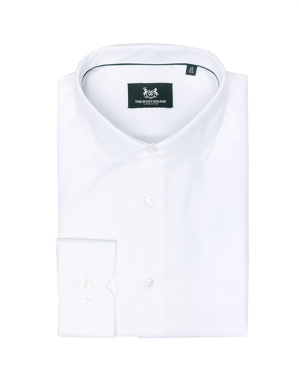 THE BOSTONIANS SHIRT DOBBY CUSTOM FIT Semi-Rex Custom Fit