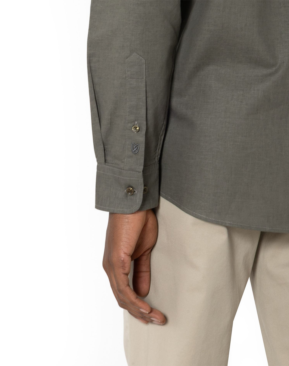 THE BOSTONIANS COTTON LINEN SHIRT CUSTOM FIT Plain COTTONLINEN Mao CustomFit