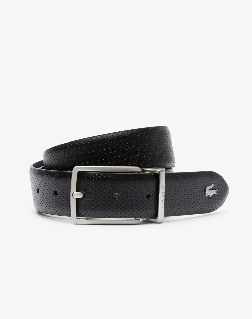 LACOSTE MENS BELT 35 PUNCH/PLAIN LEATHER