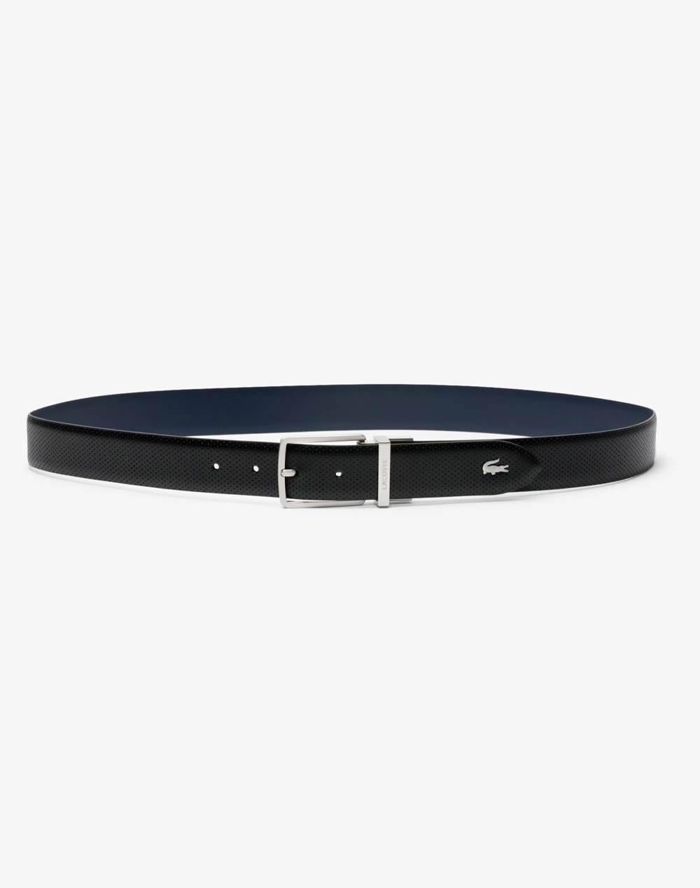 LACOSTE MENS BELT 35 PUNCH/PLAIN LEATHER