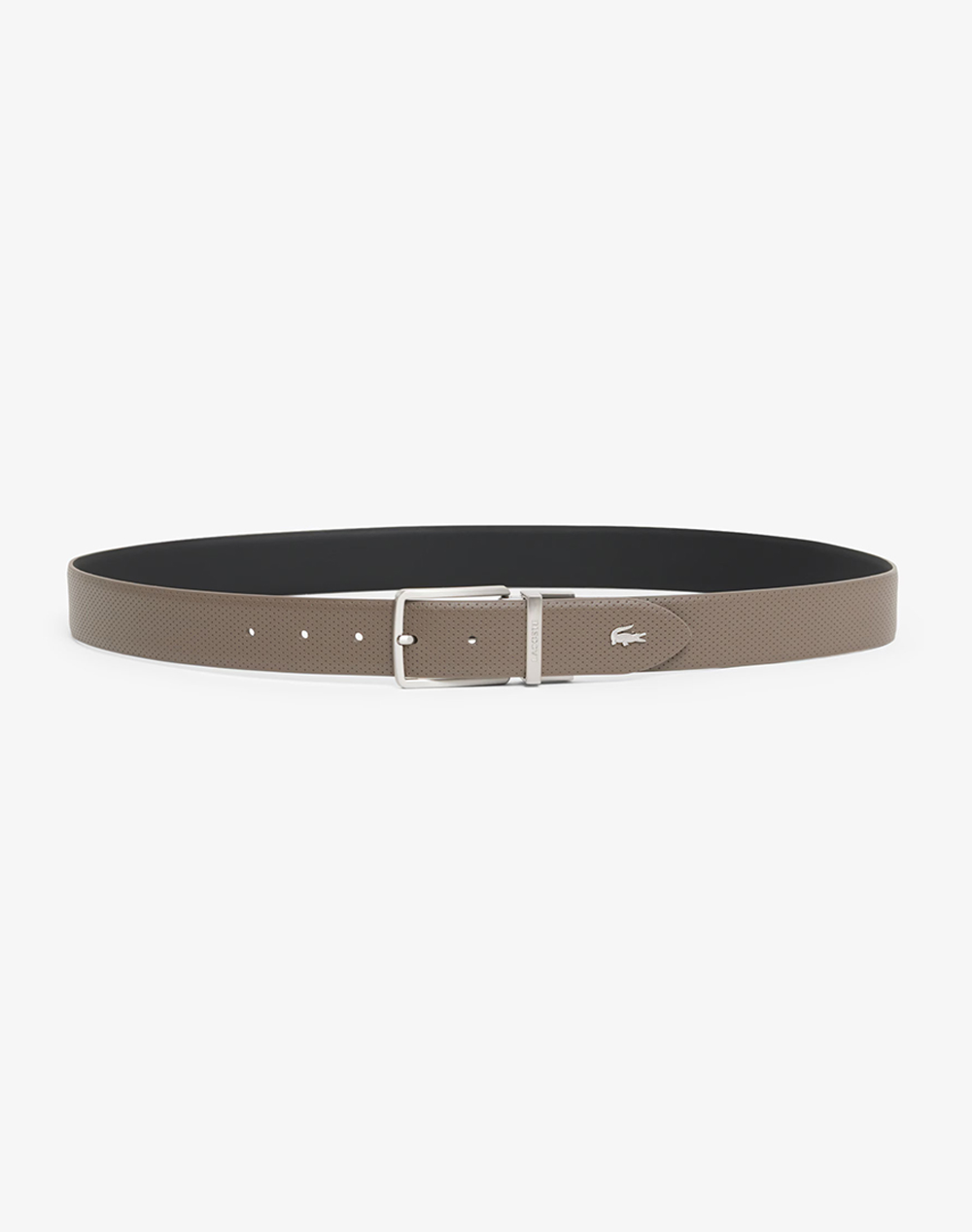 LACOSTE MENS BELT 35 PUNCH/PLAIN LEATHER