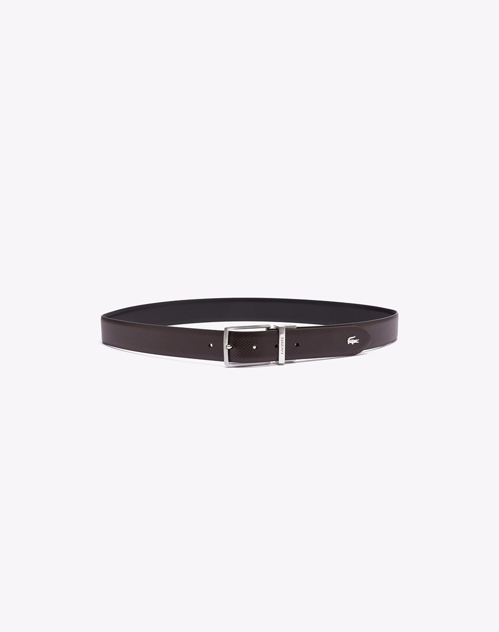 LACOSTE MENS BELT 35 PUNCH/PLAIN LEATHER