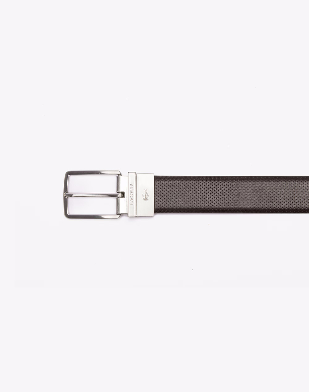 LACOSTE MENS BELT 35 PUNCH/PLAIN LEATHER