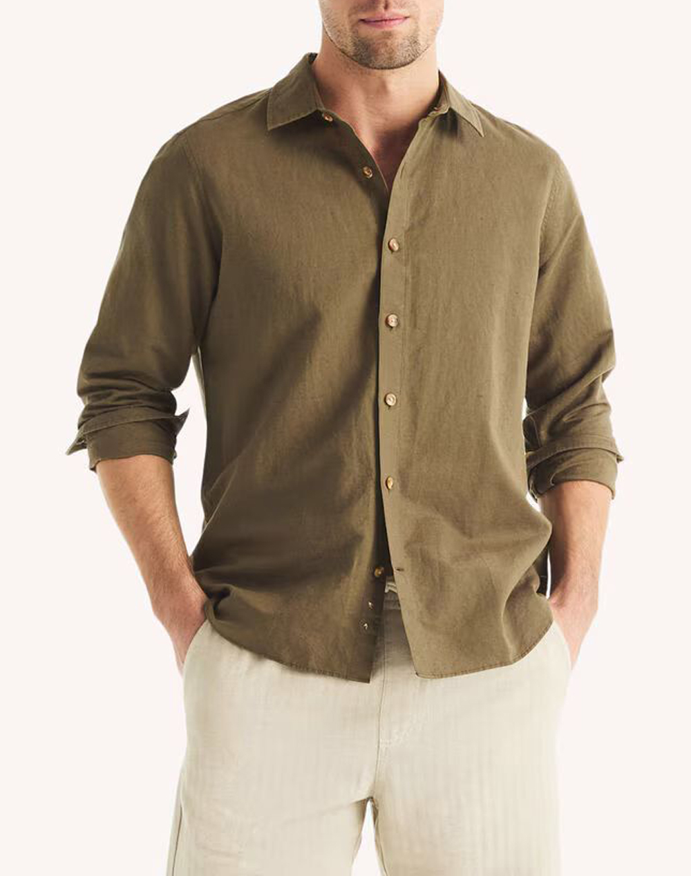 NAUTICA РИЗА ΜΜ L/S LINEN SOLID FCA