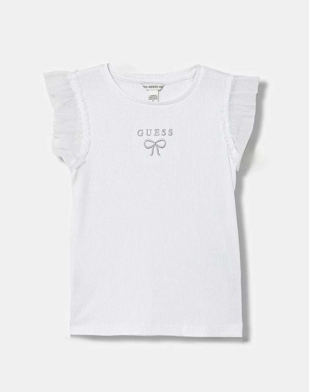 GUESS RIB SS T-SHIRT W/MESH Детска блуза GIRL