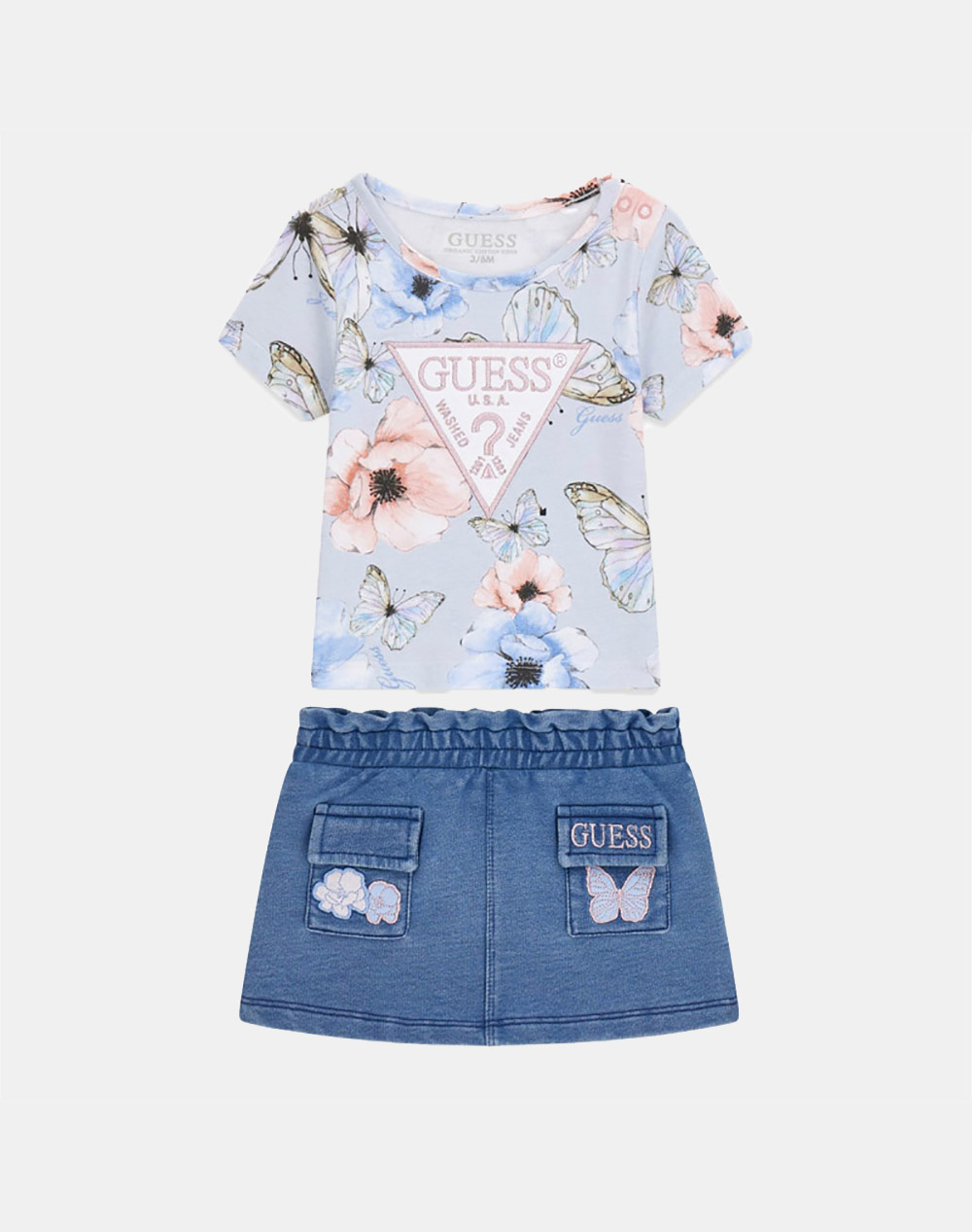 GUESS SET SS T-SHIRT+KINTDENIM SKIRT ДЕТСКИ КОМПЛЕКТ GIRL