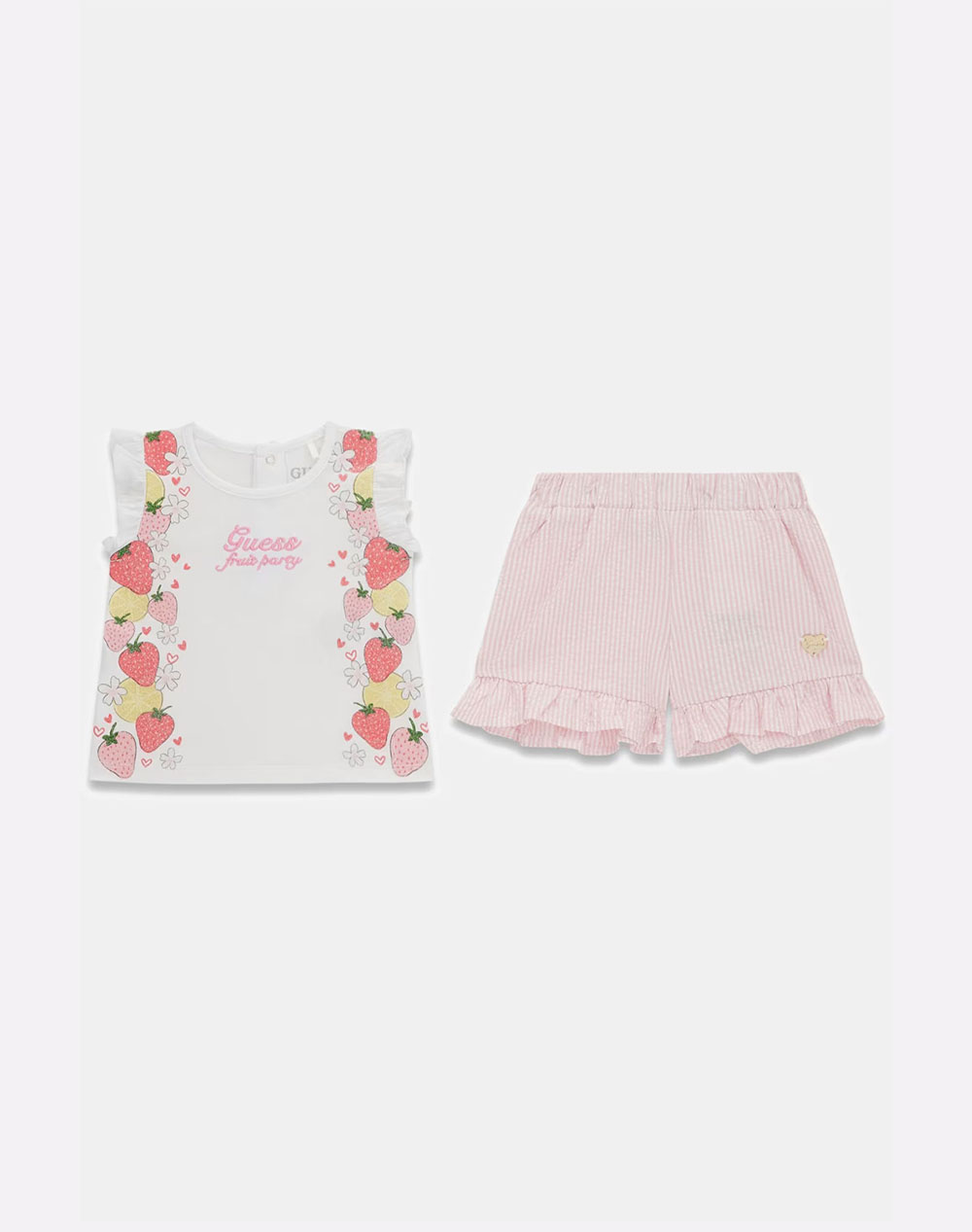 GUESS SET SS T-SHIRT+SEERSUCKER SHOR GIRL CHILDRENS SET