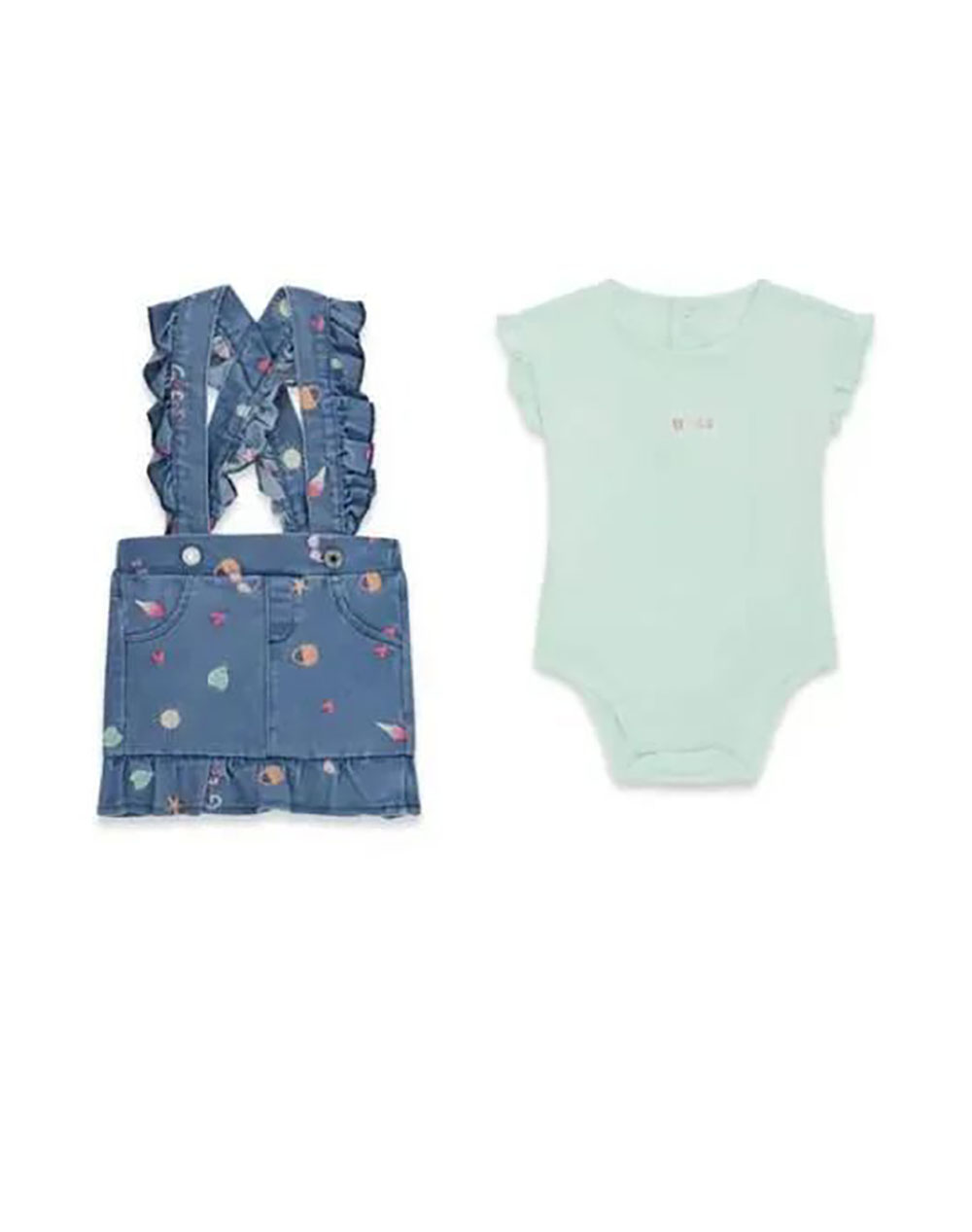 GUESS SET SS BODY+STR DENIM SKIRTALL ДЕТСКИ КОМПЛЕКТ GIRL