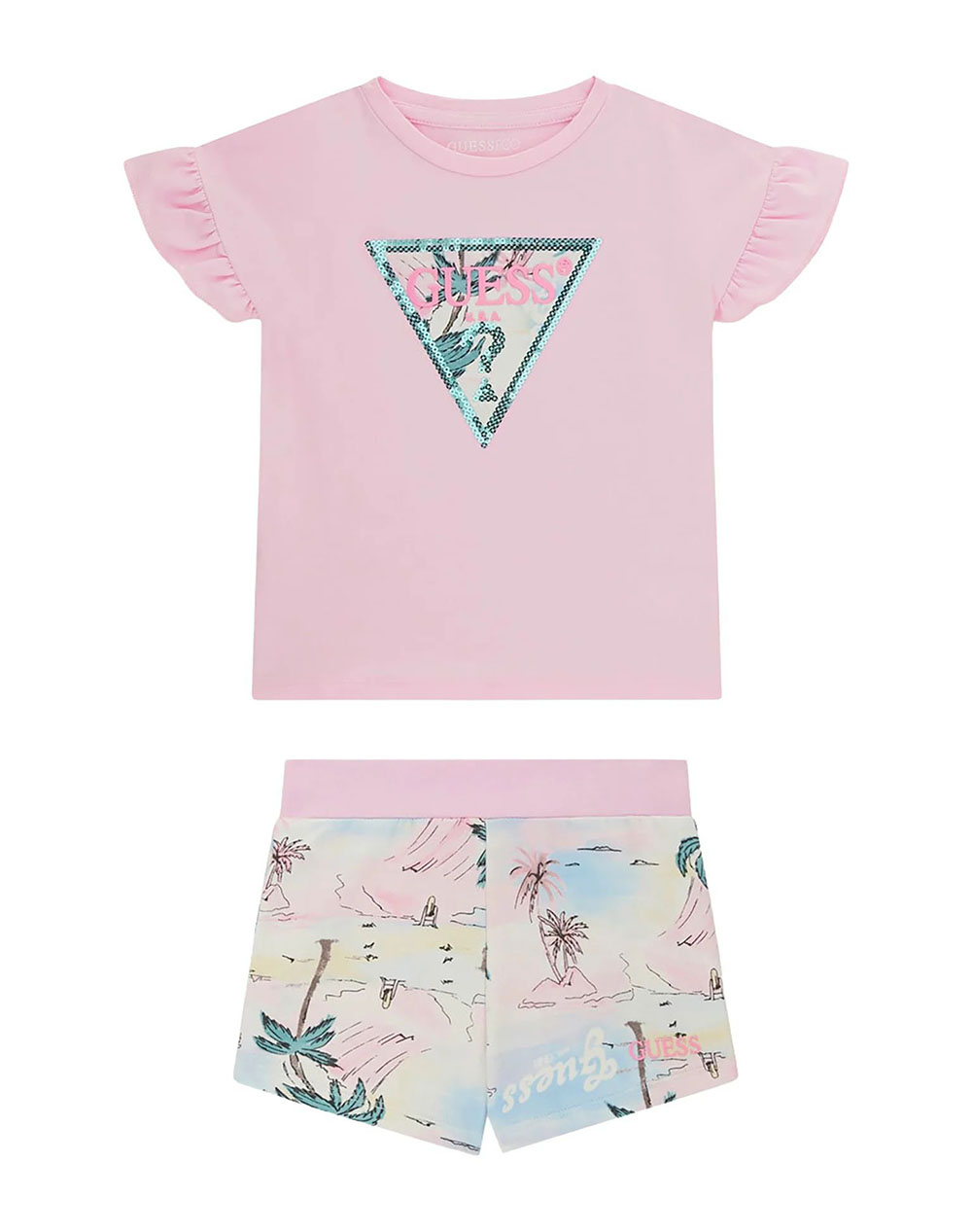 GUESS SET SS T-SHIRT+ACTIVE SHORTS SET CHILDREN GIRL