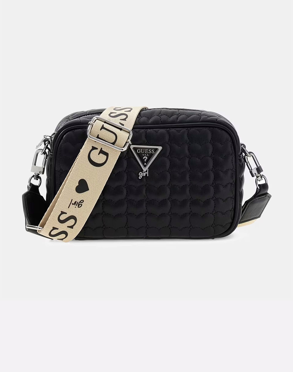 GUESS HEART QUILT CAMERA BAG ЧАНТА CHILD GIRL