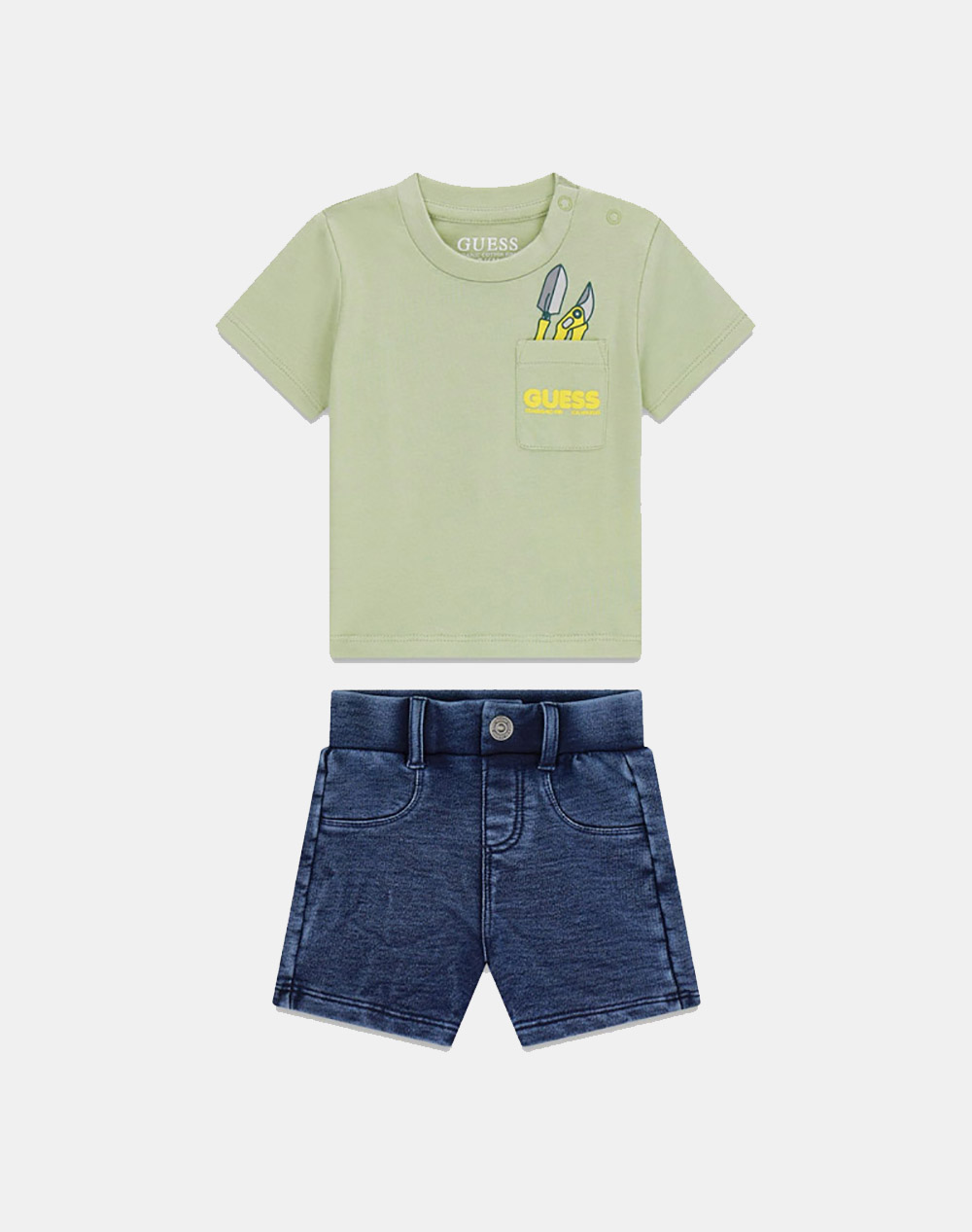 GUESS SET SS T-SHIRT+KNITDENIM SHORT ДЕТСКИ КОМПЛЕКТ BOY