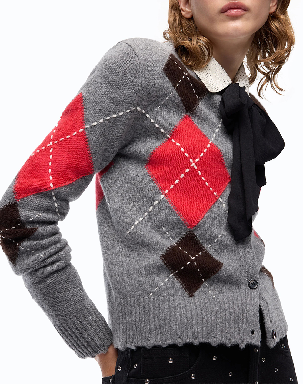 PINKO CARDIFF CARDIGAN ARGYLE CON CL