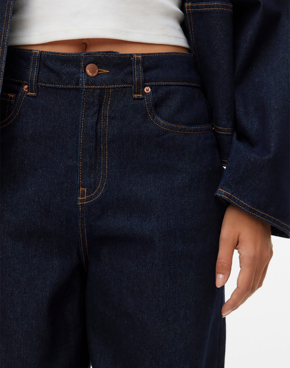 AWARE BY VERO MODA AWEVELINE HR BARREL ANK DNM JEANS SI333
