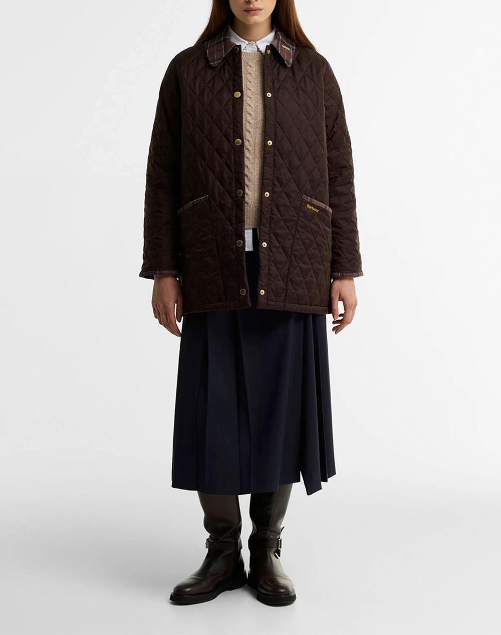 BARBOUR BARBOUR ICONS TARTAN COLLAR MODERN LIDDESDALE QUILTED JACKET