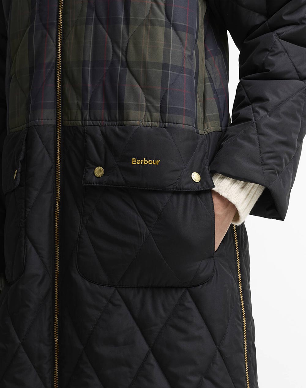 BARBOUR BARBOUR OSBOURNE CHECKED QUILTED JACKET