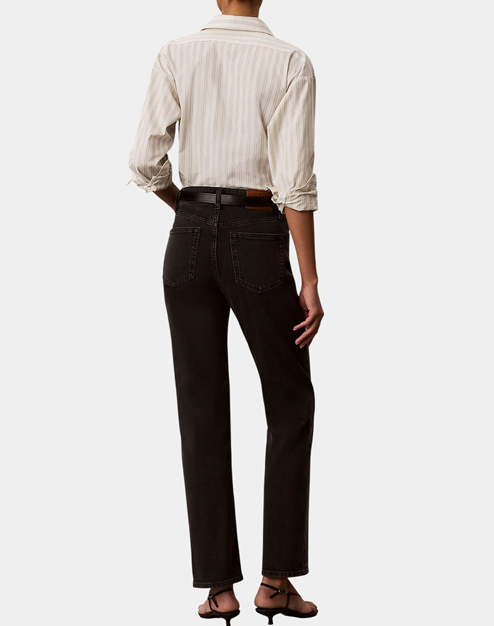 CALVIN KLEIN JEANS HIGH RISE STRAIGHT MIDNIGHT BLAC
