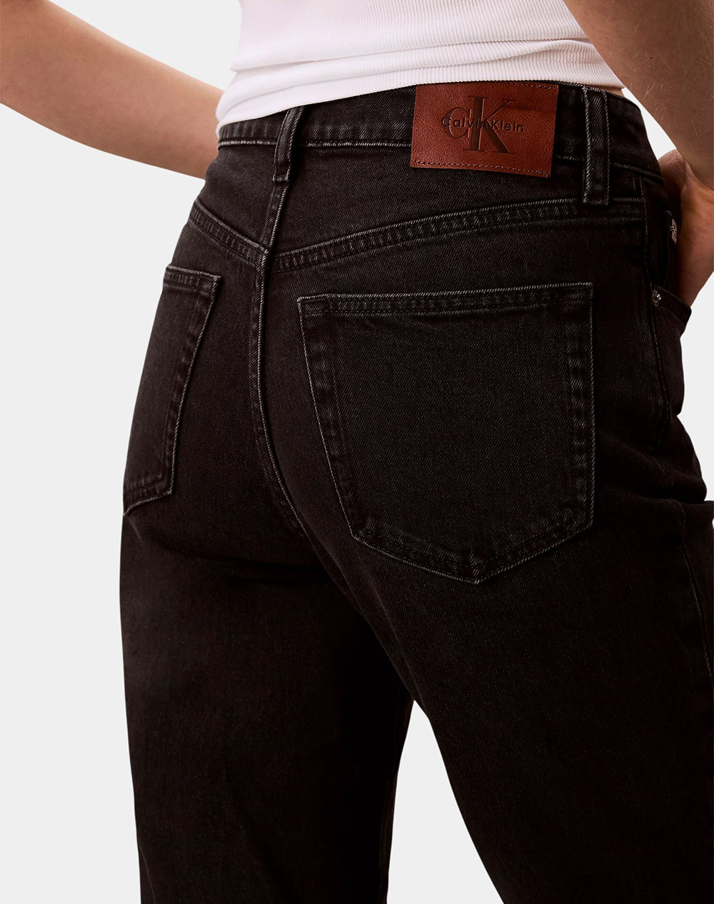 CALVIN KLEIN JEANS HIGH RISE STRAIGHT MIDNIGHT BLAC
