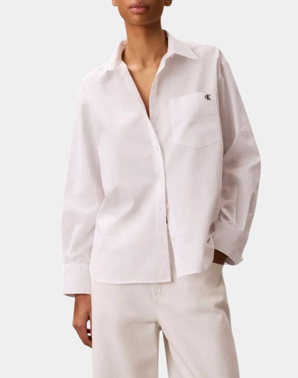 CALVIN KLEIN JEANS COTTON POPLIN JACQUARD RELAXED S