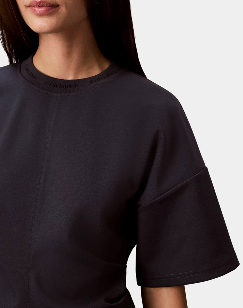 CALVIN KLEIN JEANS SS LOGO NECK DETAIL INTERLOCK TO