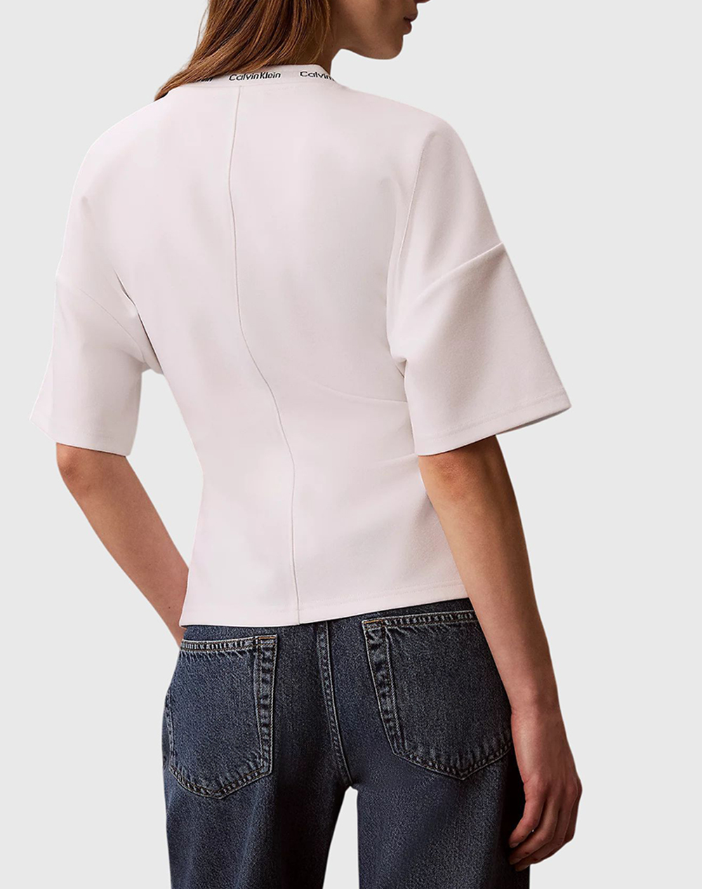 CALVIN KLEIN JEANS SS LOGO NECK DETAIL INTERLOCK TO