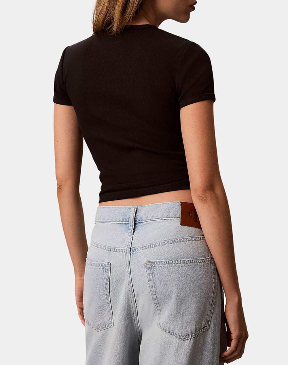 CALVIN KLEIN JEANS SS CONTOUR RIB LOGO RINGER TEE
