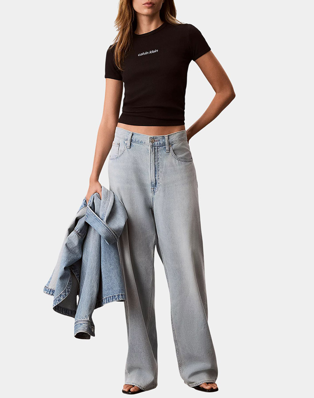 CALVIN KLEIN JEANS SS CONTOUR RIB LOGO RINGER TEE