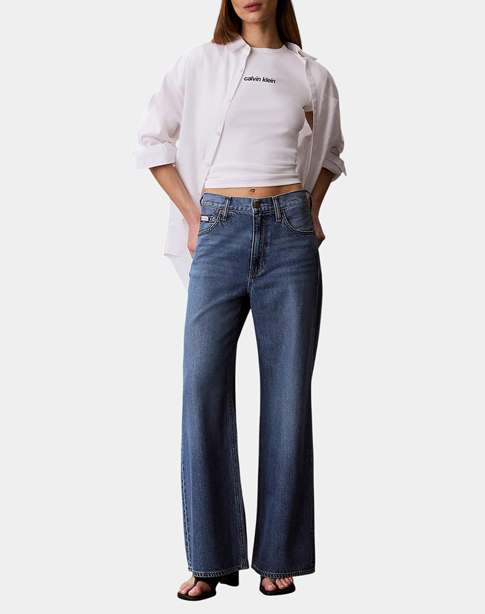 CALVIN KLEIN JEANS SS CONTOUR RIB LOGO RINGER TEE