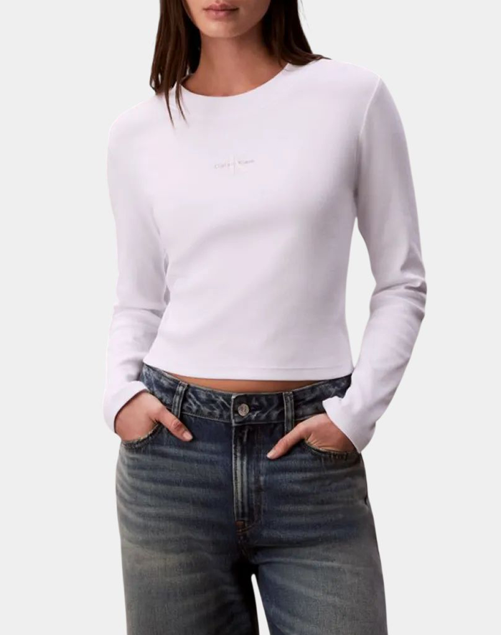 CALVIN KLEIN JEANS A- LS MONOGRAM BABY TEE