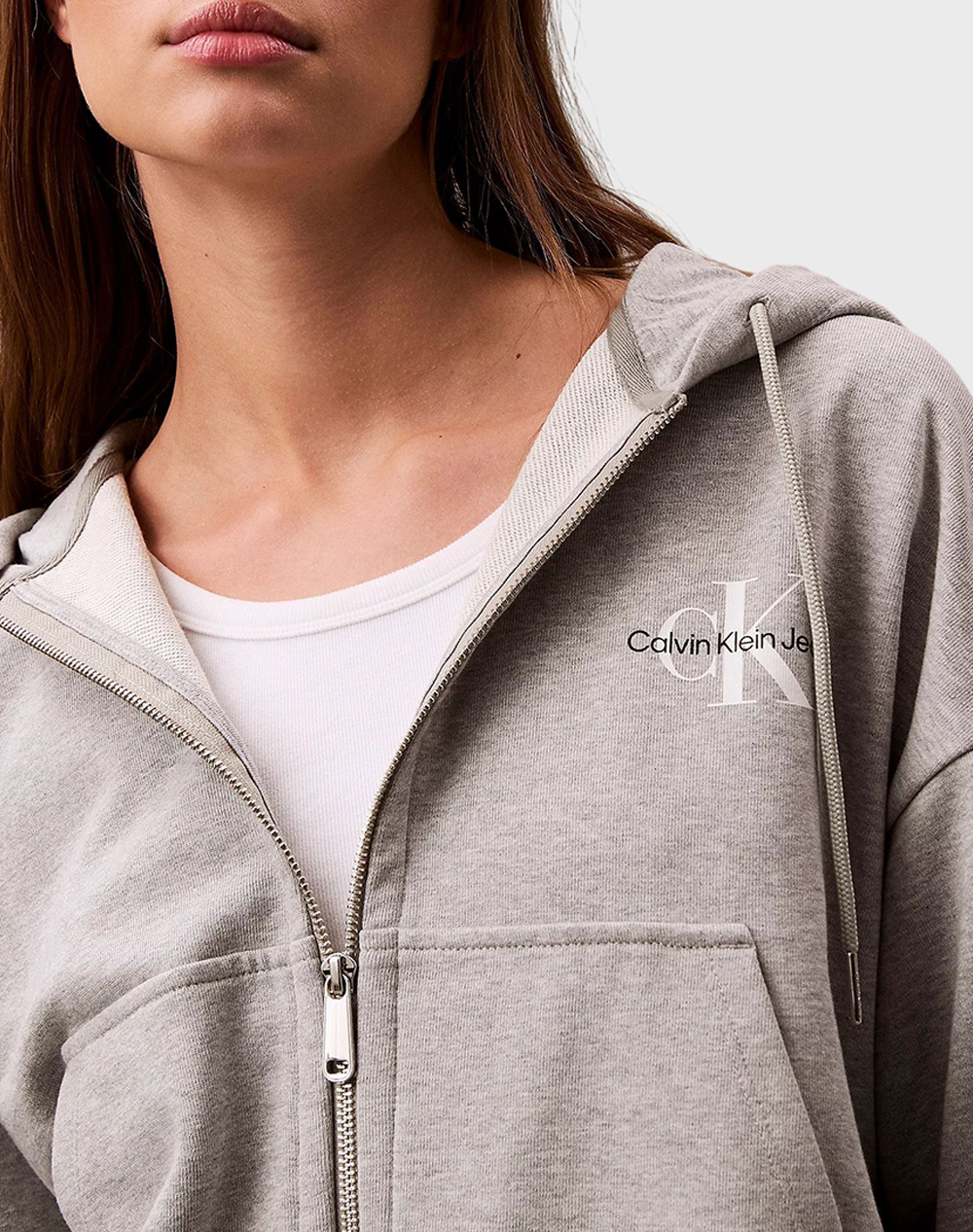CALVIN KLEIN JEANS MONOLOGO FRENCH TERRY FZ BF HOOD