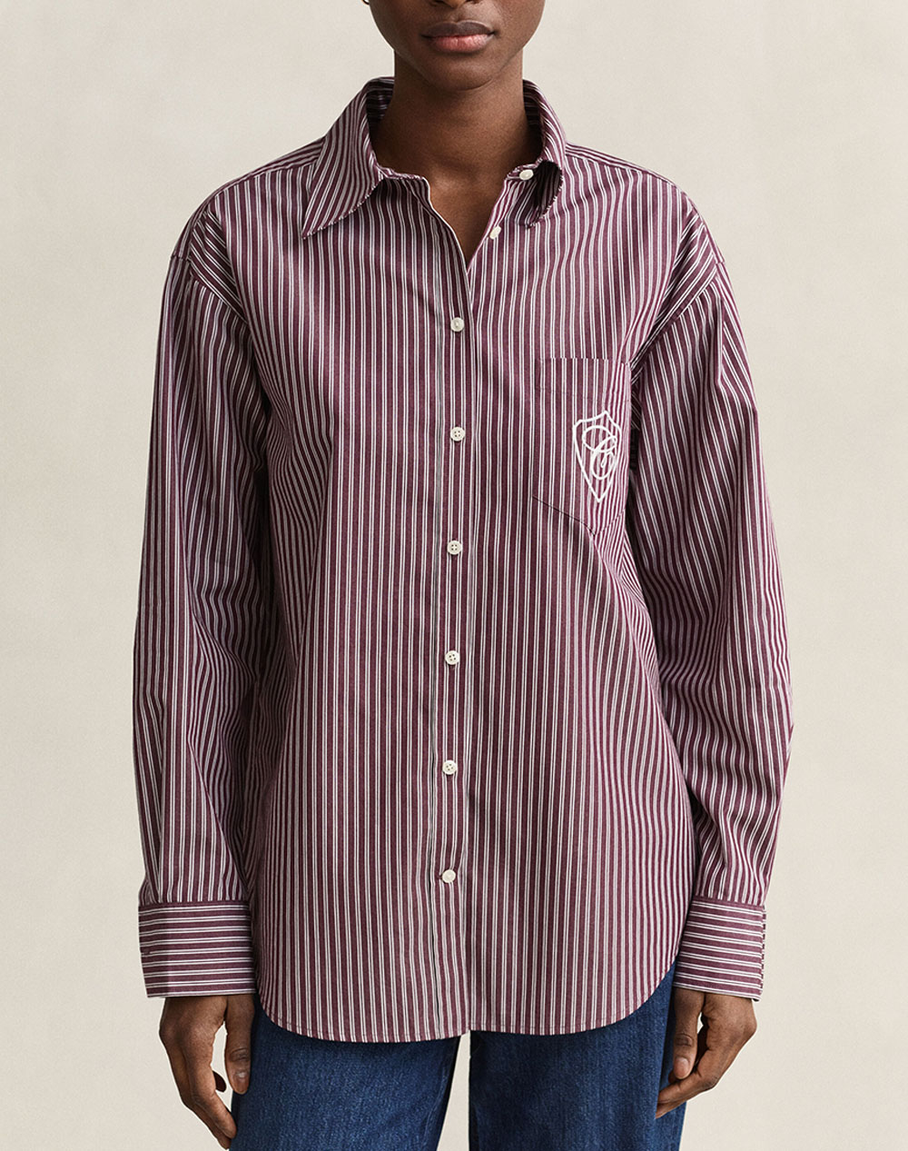 GANT РИЗА С ДЪЛЪГ РЪКАВ REL CLASSIC POPLIN STRIPE SHIRT