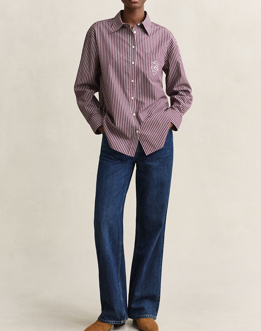 GANT РИЗА С ДЪЛЪГ РЪКАВ REL CLASSIC POPLIN STRIPE SHIRT