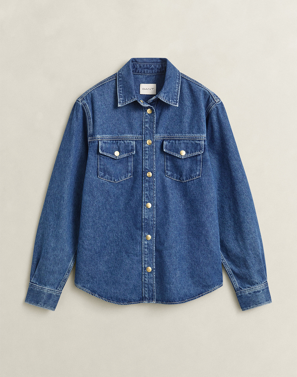 GANT РИЗА С ДЪЛГИ РЪКАВИ GOLD BUTTON DENIM SHIRT