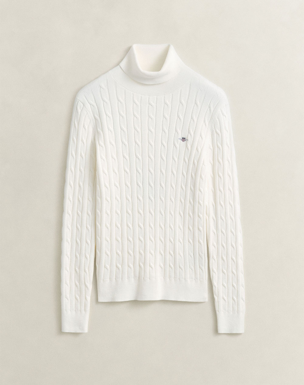 GANT ПУЛОВЕР С ДЪЛЪГ РЪКАВ STRETCH COTTON CABLE TURTLENECK