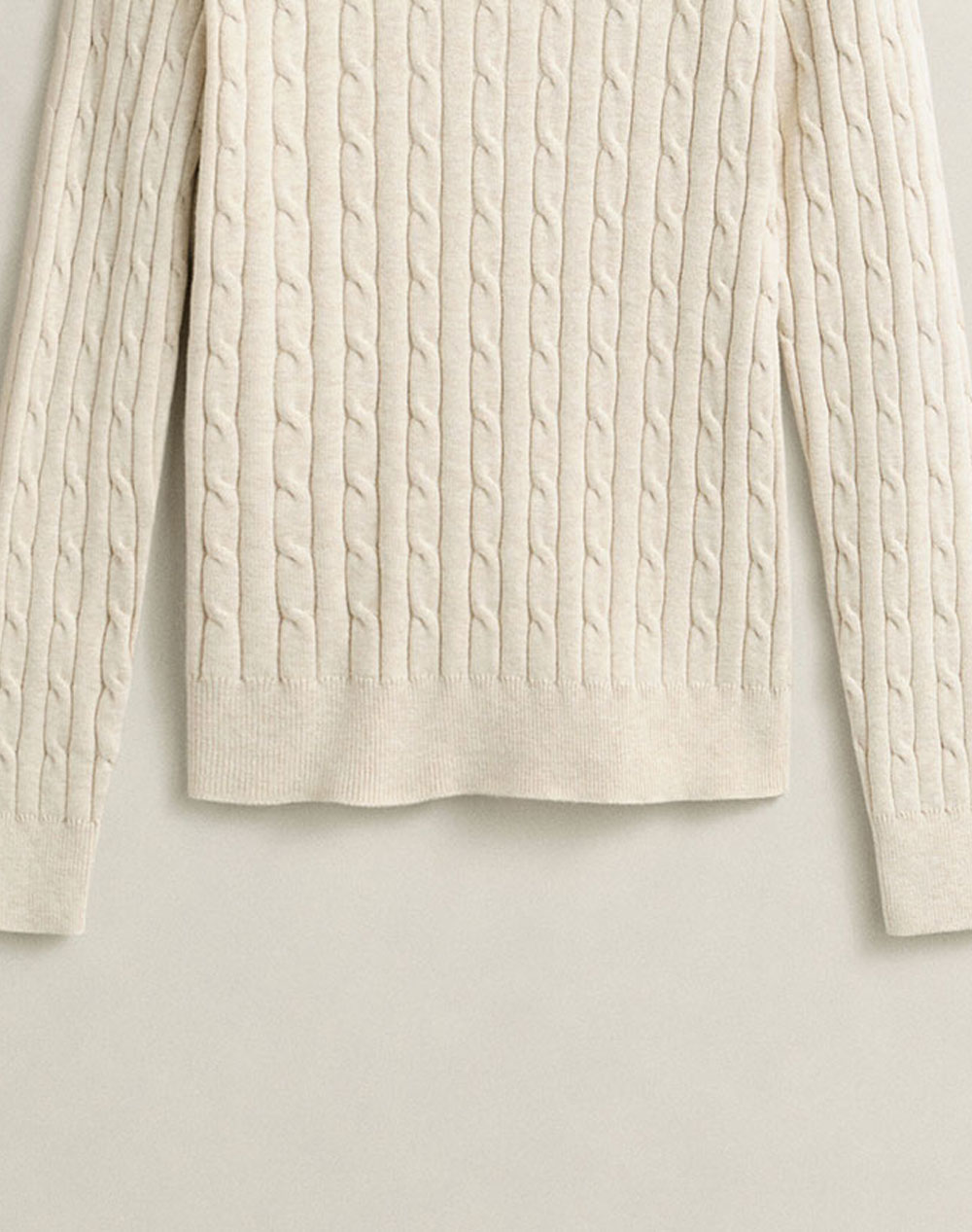 GANT ПУЛОВЕР С ДЪЛЪГ РЪКАВ STRETCH COTTON CABLE C-NECK