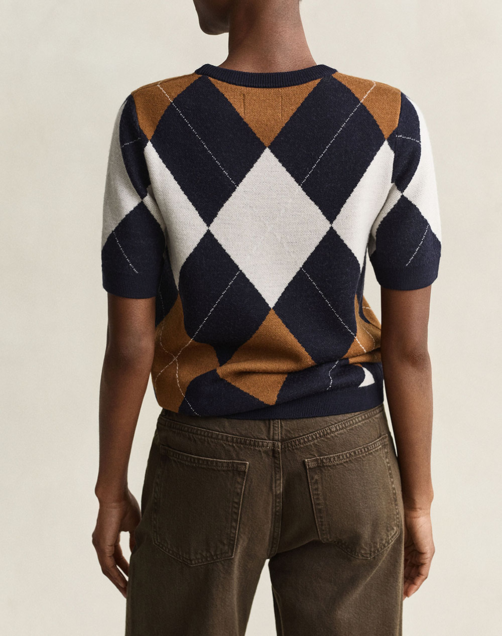 GANT ПУЛОВЕР С КЪС РЪКАВ WOOL ARGYLE C-NECK SS
