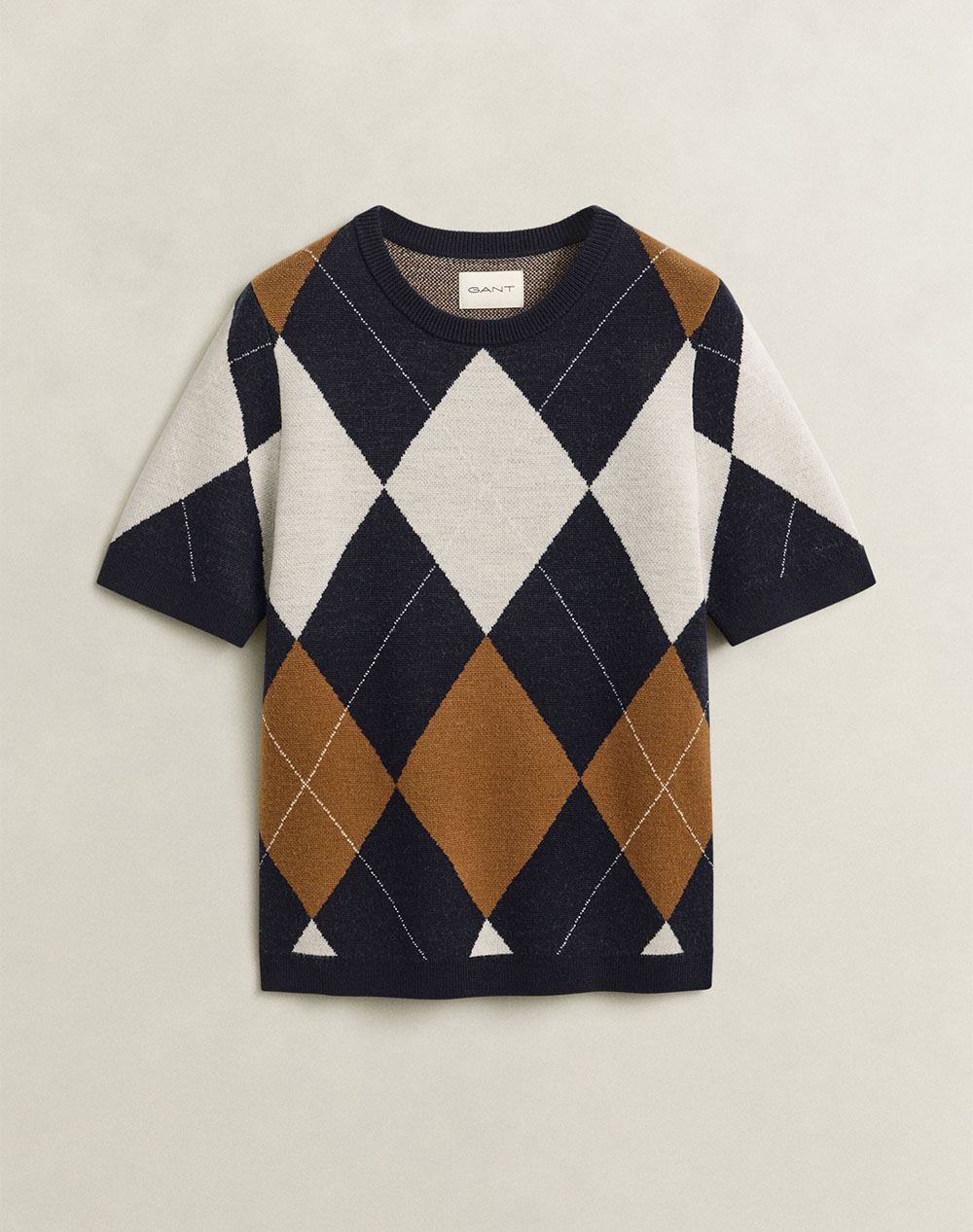 GANT ПУЛОВЕР С КЪС РЪКАВ WOOL ARGYLE C-NECK SS