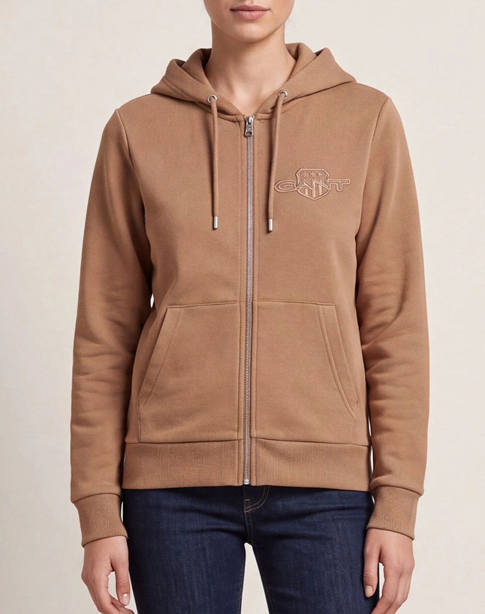 GANT ЖИЛЕТКА СУИТШЪРТ REG TONAL SHIELD ZIP HOODIE