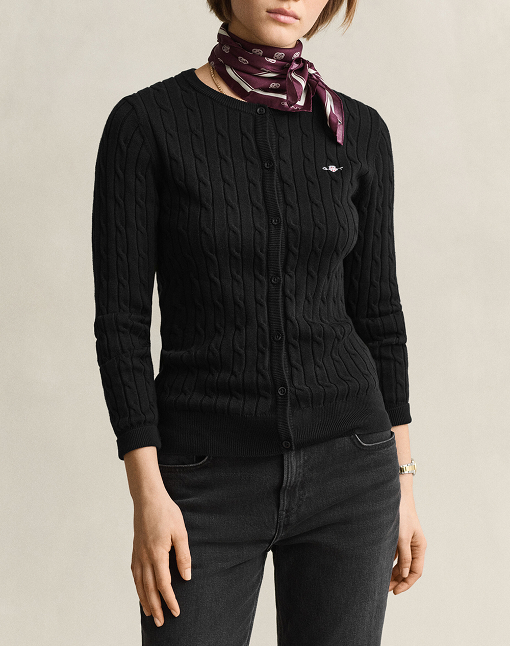 GANT ЖИЛЕТКА ПЛЕТЕНА STRETCH COTTON CABLE CARDIGAN